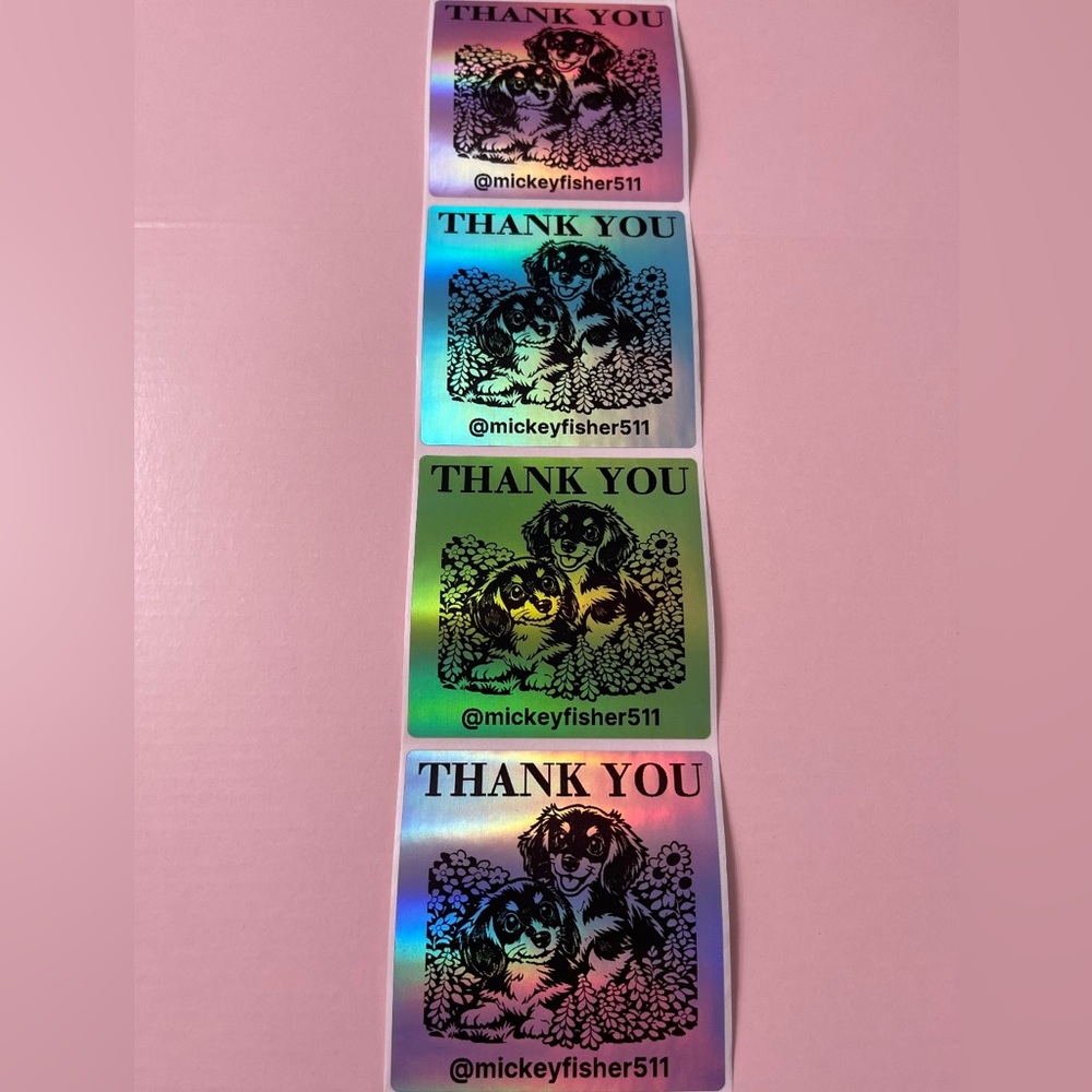 50 ct. Custom 3”x3” Multi-Color Rainbow Holographic Square Sticker Labels - Picture 5 of 10